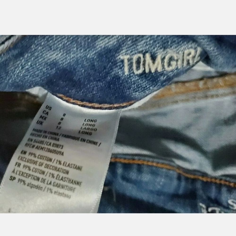 American Eagle Womens Jeans Size 8 Long Tomgirl - Picture 2 of 3